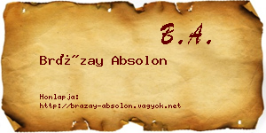 Brázay Absolon névjegykártya
